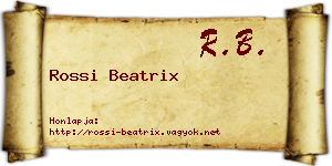 Rossi Beatrix névjegykártya